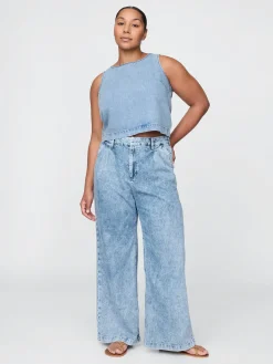 365 High Rise UltraSoft Pleated Denim Trousers
