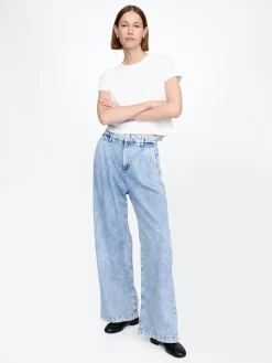 365 High Rise UltraSoft Pleated Denim Trousers