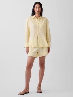 6" Linen-Blend Easy Shorts