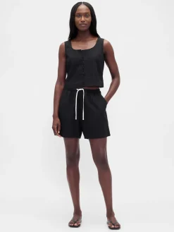 6" Linen-Blend Easy Shorts