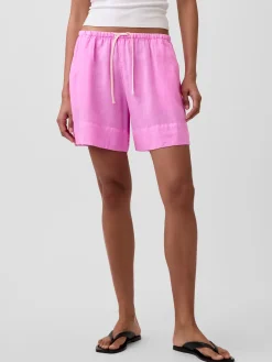 6" Linen-Blend Easy Shorts