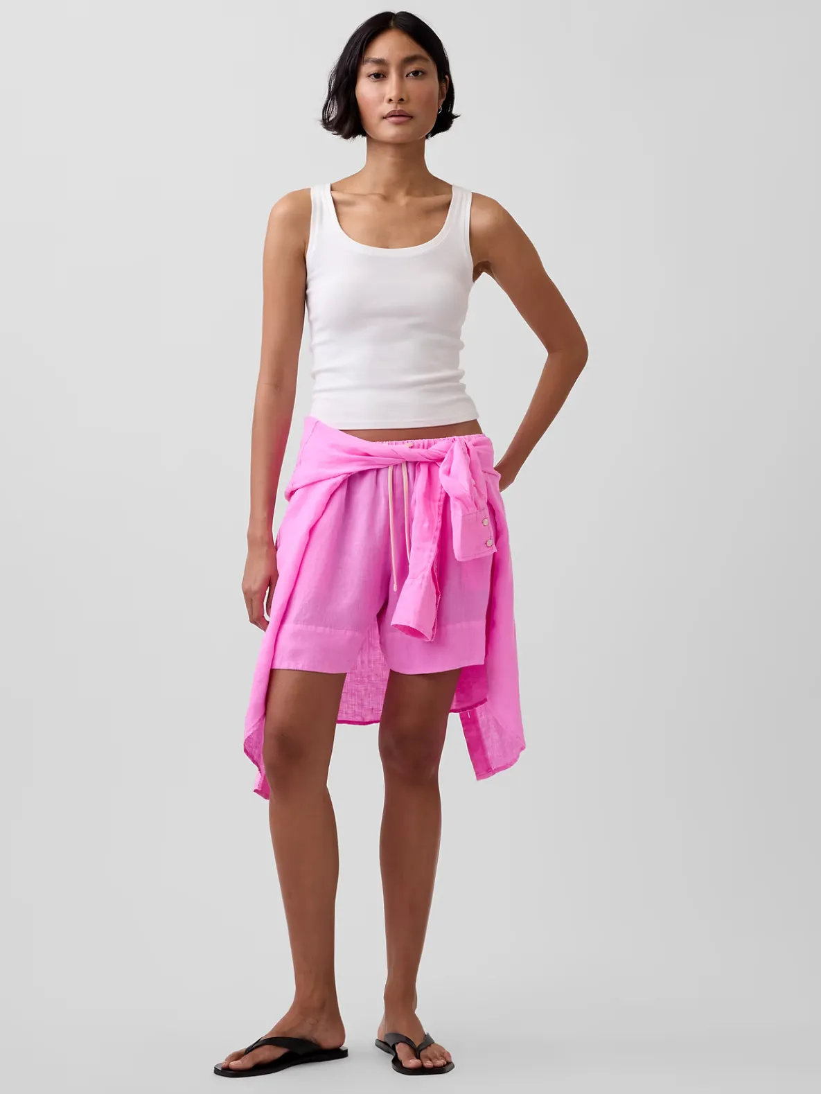 6" Linen-Blend Easy Shorts