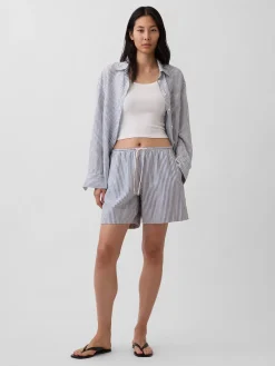 6" Linen-Blend Easy Shorts