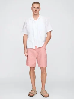 9" Linen-Cotton Easy Shorts