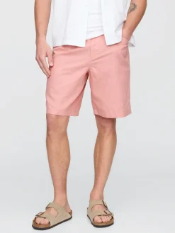 9" Linen-Cotton Easy Shorts
