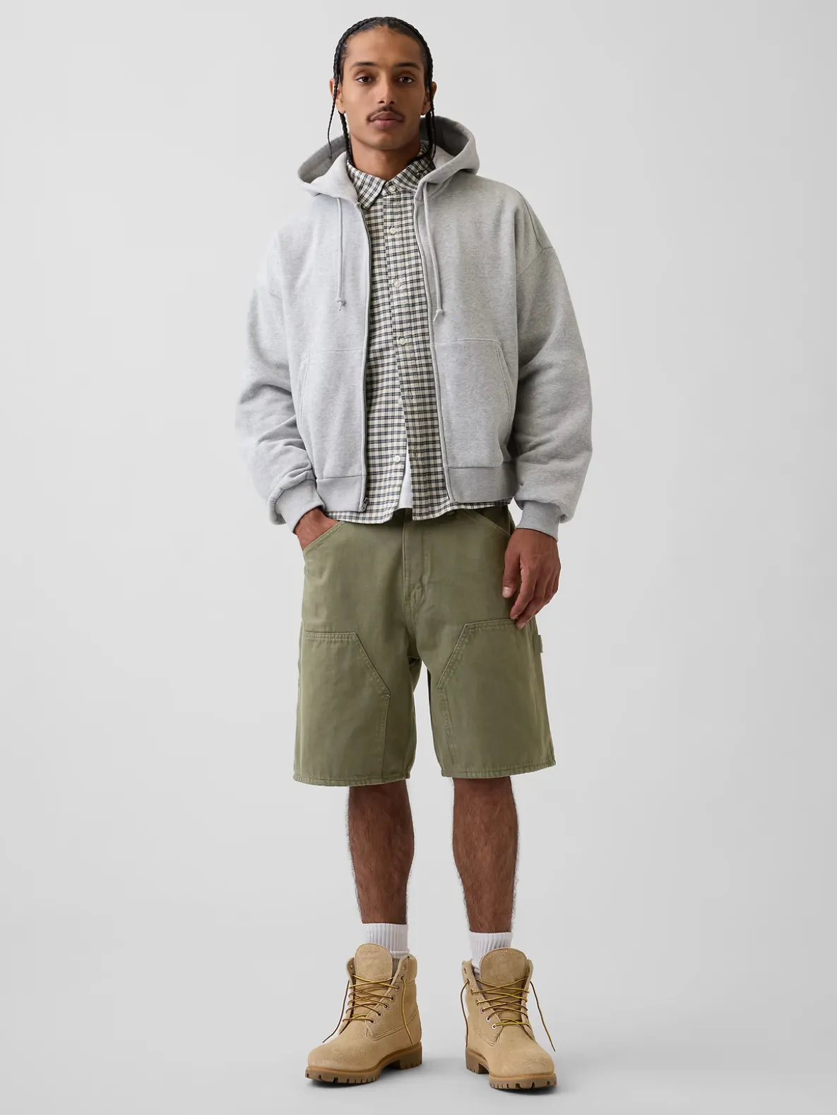 9" Loose Denim Carpenter Shorts