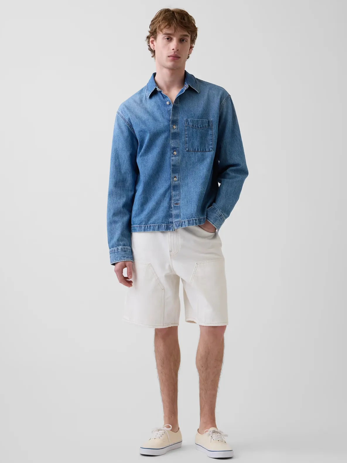 9" Loose Denim Carpenter Shorts