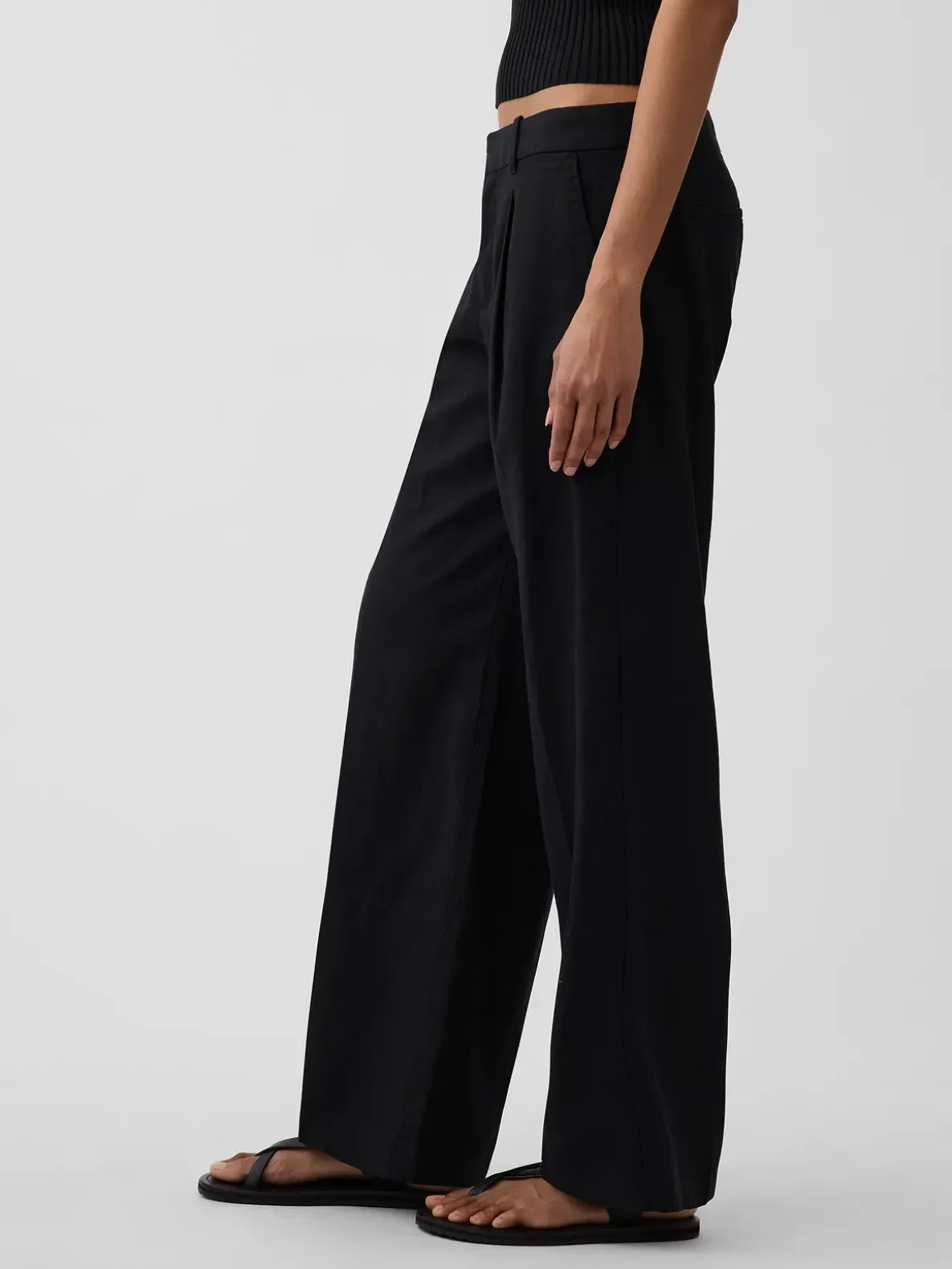 365 Low Rise Linen-Blend Trousers