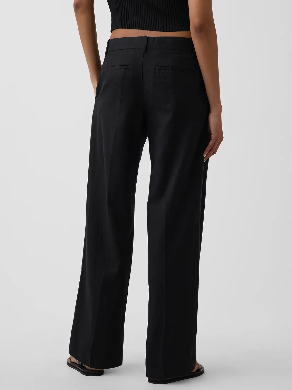 365 Low Rise Linen-Blend Trousers