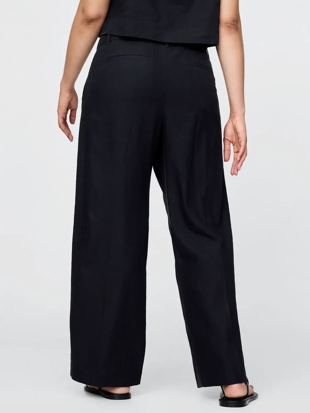 365 Low Rise Linen-Blend Trousers