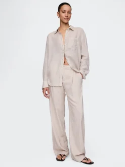 365 Low Rise Linen-Blend Trousers