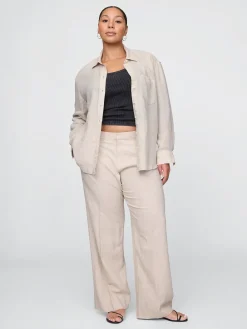 365 Low Rise Linen-Blend Trousers