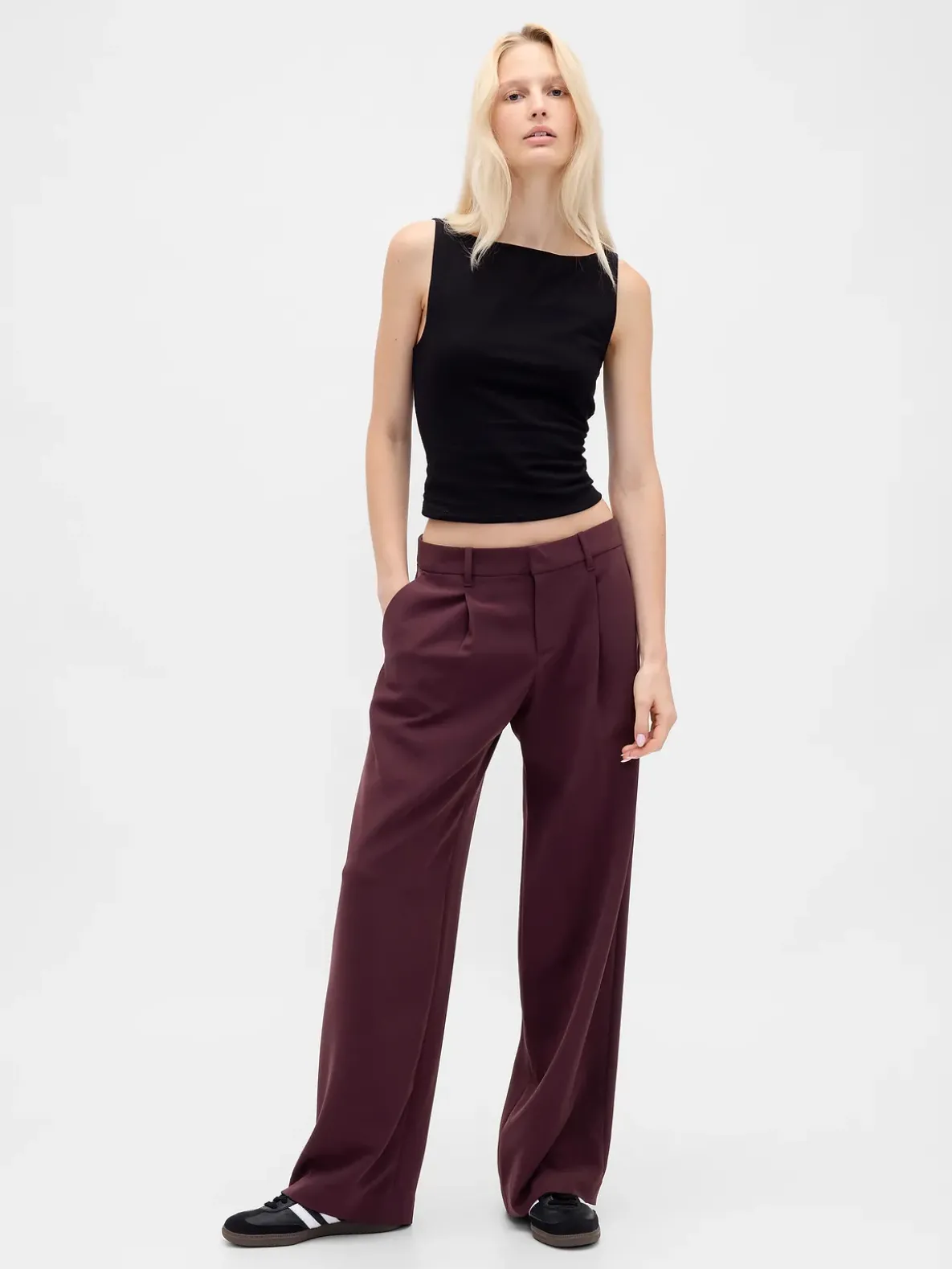 365 Low Rise Pleated Wide-Leg Trousers