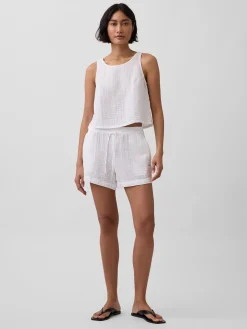 4" Mid Rise Cotton Gauze Easy Shorts