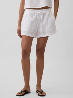 4" Mid Rise Cotton Gauze Easy Shorts