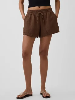 4" Mid Rise Cotton Gauze Easy Shorts