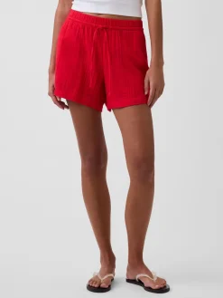 4" Mid Rise Cotton Gauze Easy Shorts