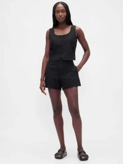 4" Mid Rise Linen-Blend Shorts