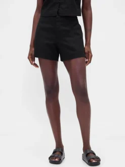 4" Mid Rise Linen-Blend Shorts