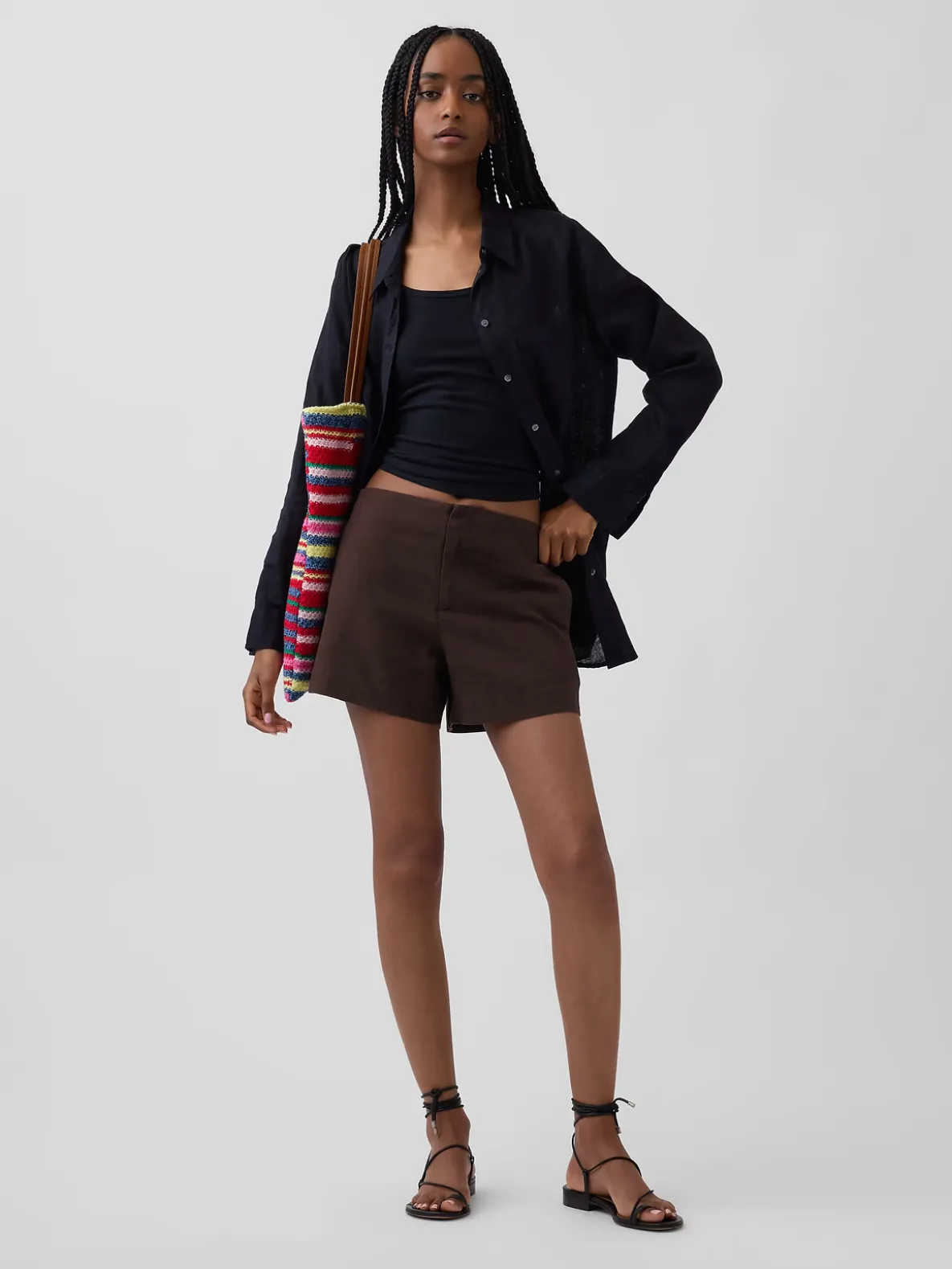 4" Mid Rise Linen-Blend Shorts