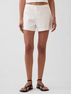 4" Mid Rise Linen-Blend Shorts