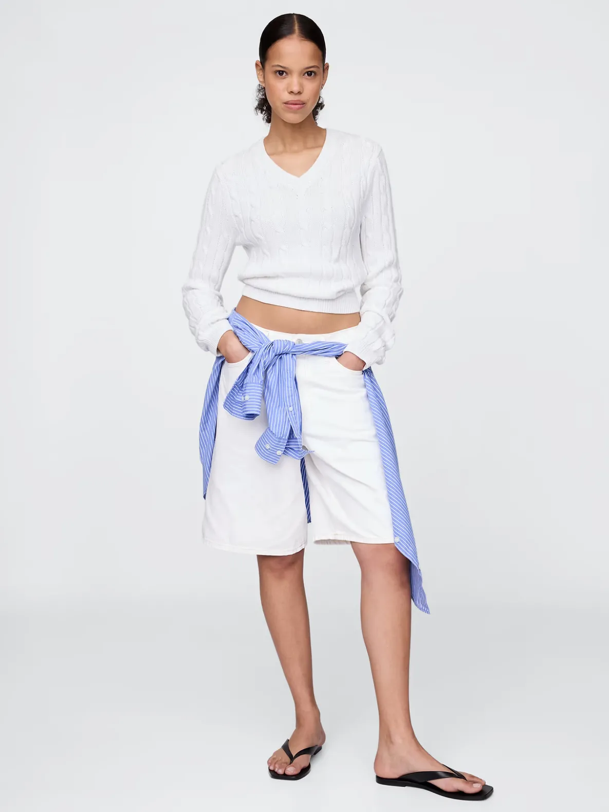 11" Mid Rise Longline Denim Shorts
