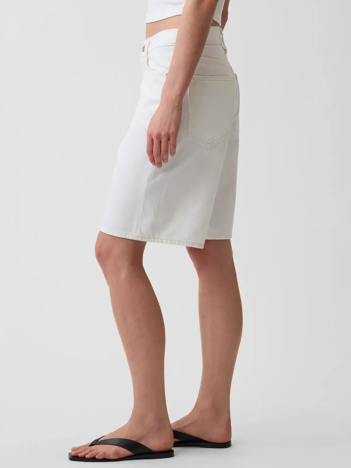 11" Mid Rise Longline Denim Shorts