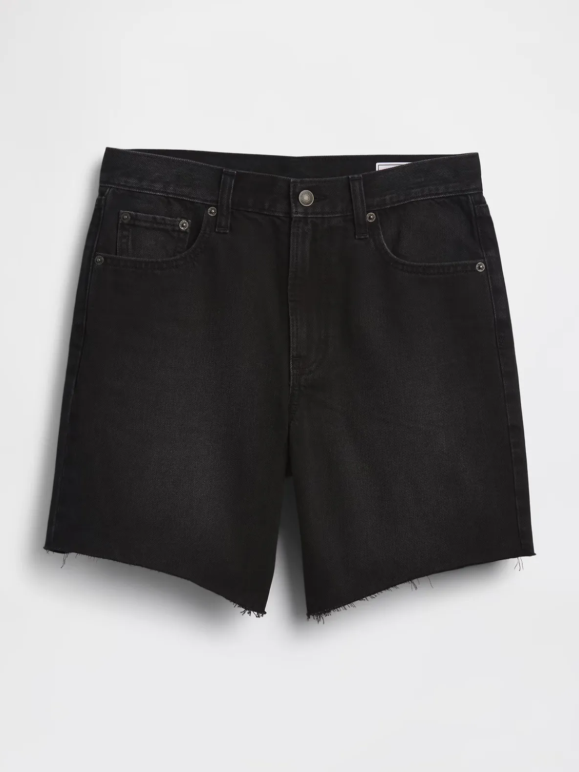 8" Mid Rise Loose Denim Bermuda Shorts