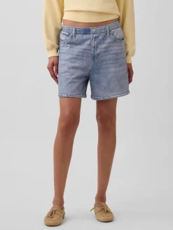 5" Mid Rise Printed Knit Denim Easy Shorts