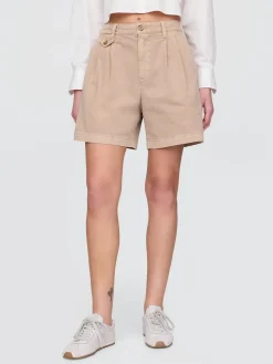 6" Mid Rise Twill Pleated Trouser Shorts