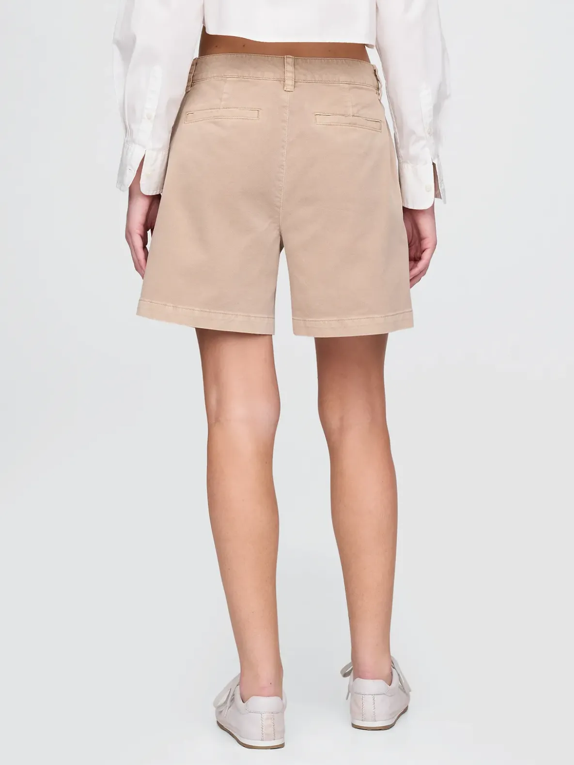 6" Mid Rise Twill Pleated Trouser Shorts