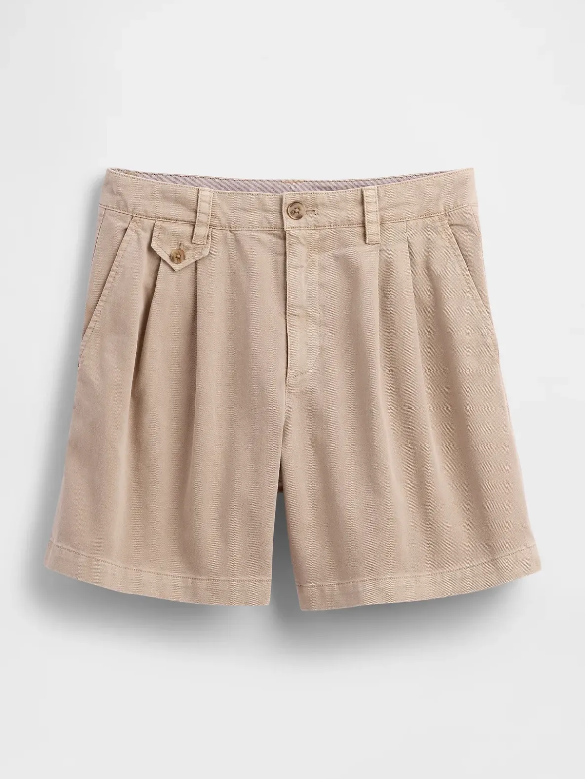 6" Mid Rise Twill Pleated Trouser Shorts