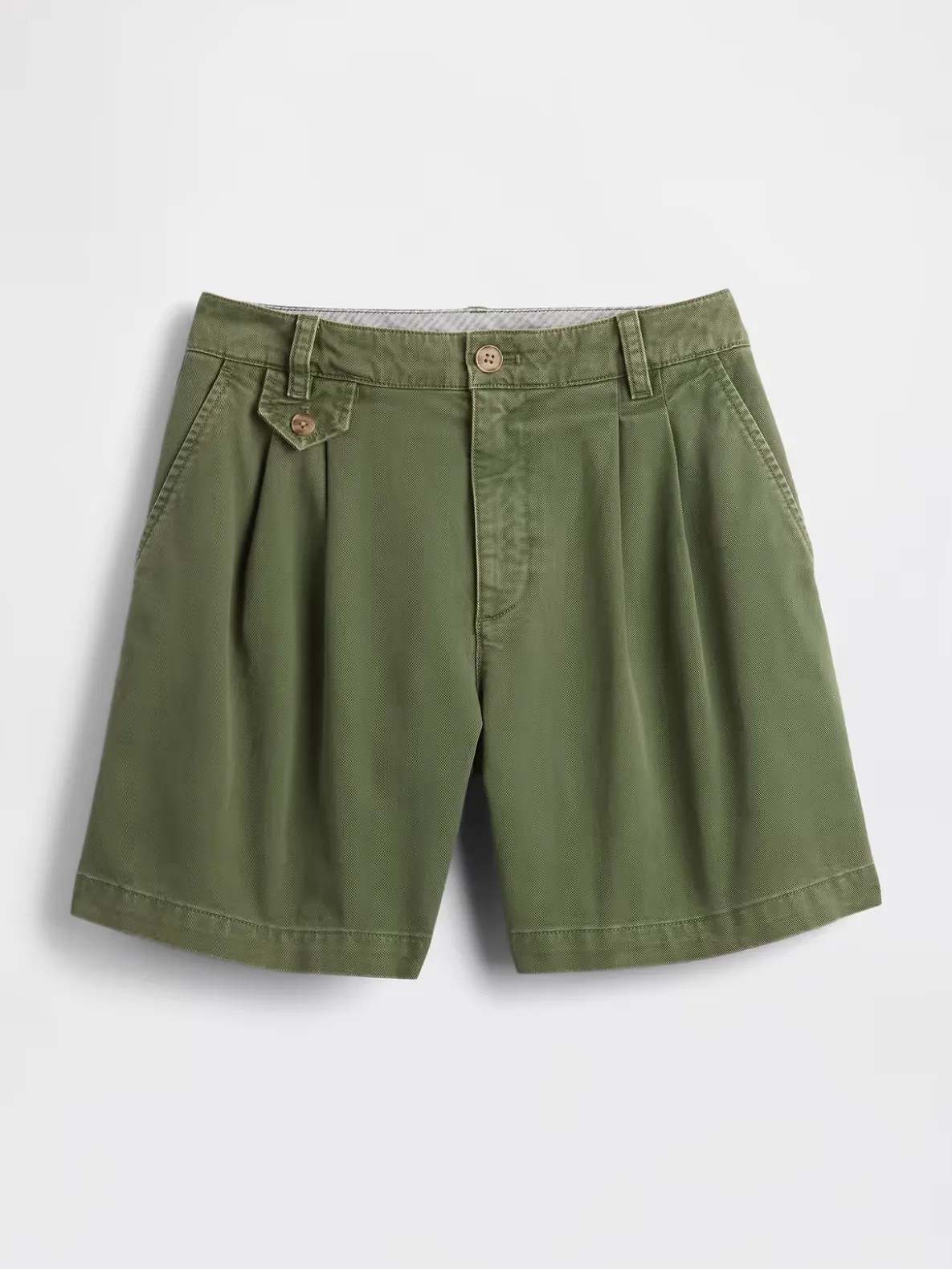 6" Mid Rise Twill Pleated Trouser Shorts