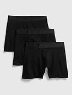 5" Organic Stretch Cotton Boxer Briefs (3-Pack)
