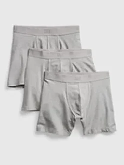 5" Organic Stretch Cotton Boxer Briefs (3-Pack)