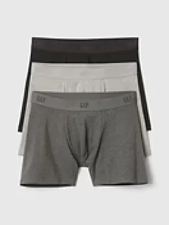 5" Organic Stretch Cotton Boxer Briefs (3-Pack)