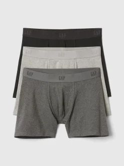 5" Organic Stretch Cotton Boxer Briefs (3-Pack)
