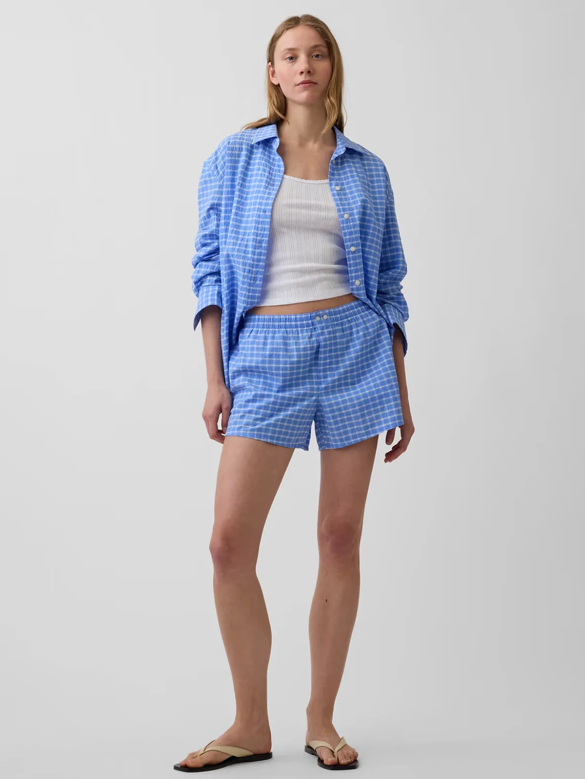 4" Seersucker Plaid Boxer Shorts