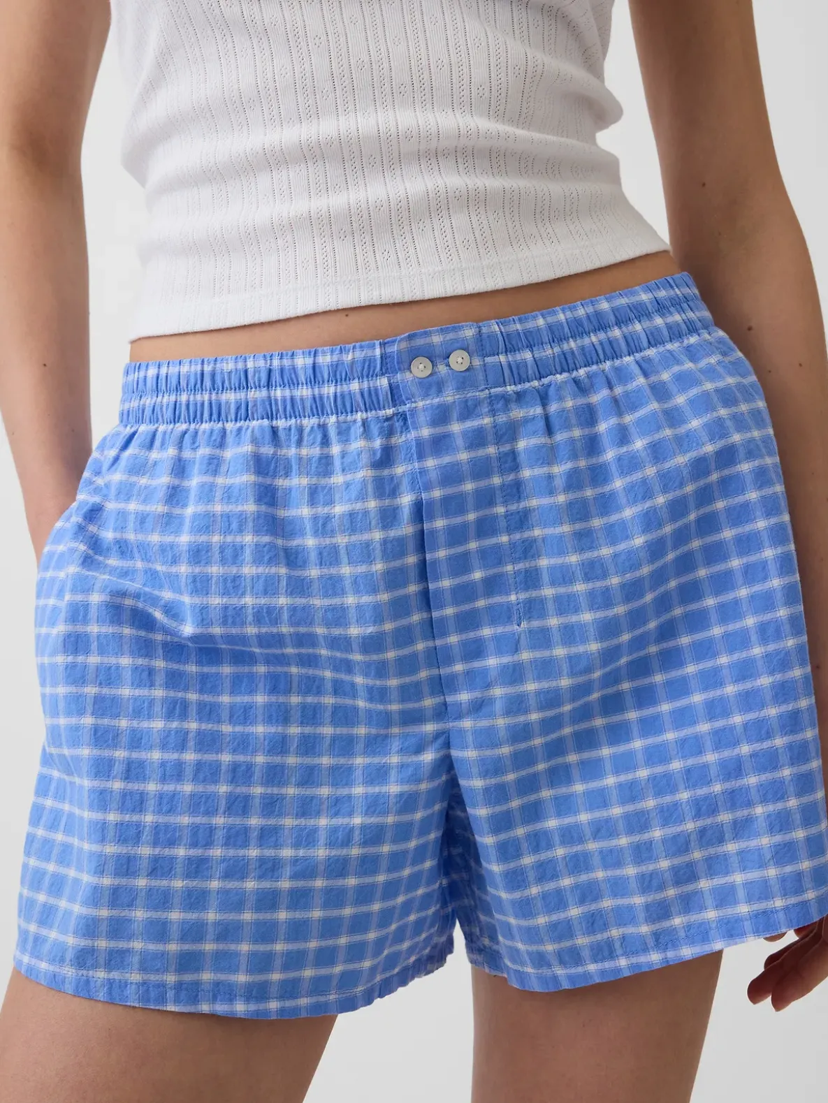 4" Seersucker Plaid Boxer Shorts