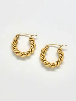 Admiral Row Gold Oval Twist Hoop Earrings