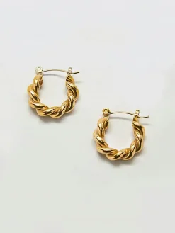 Admiral Row Gold Oval Twist Hoop Earrings