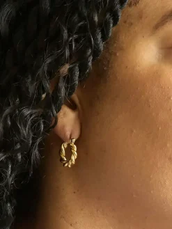 Admiral Row Gold Oval Twist Hoop Earrings