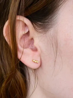 Admiral Row Gold Pearl Bar Earrings