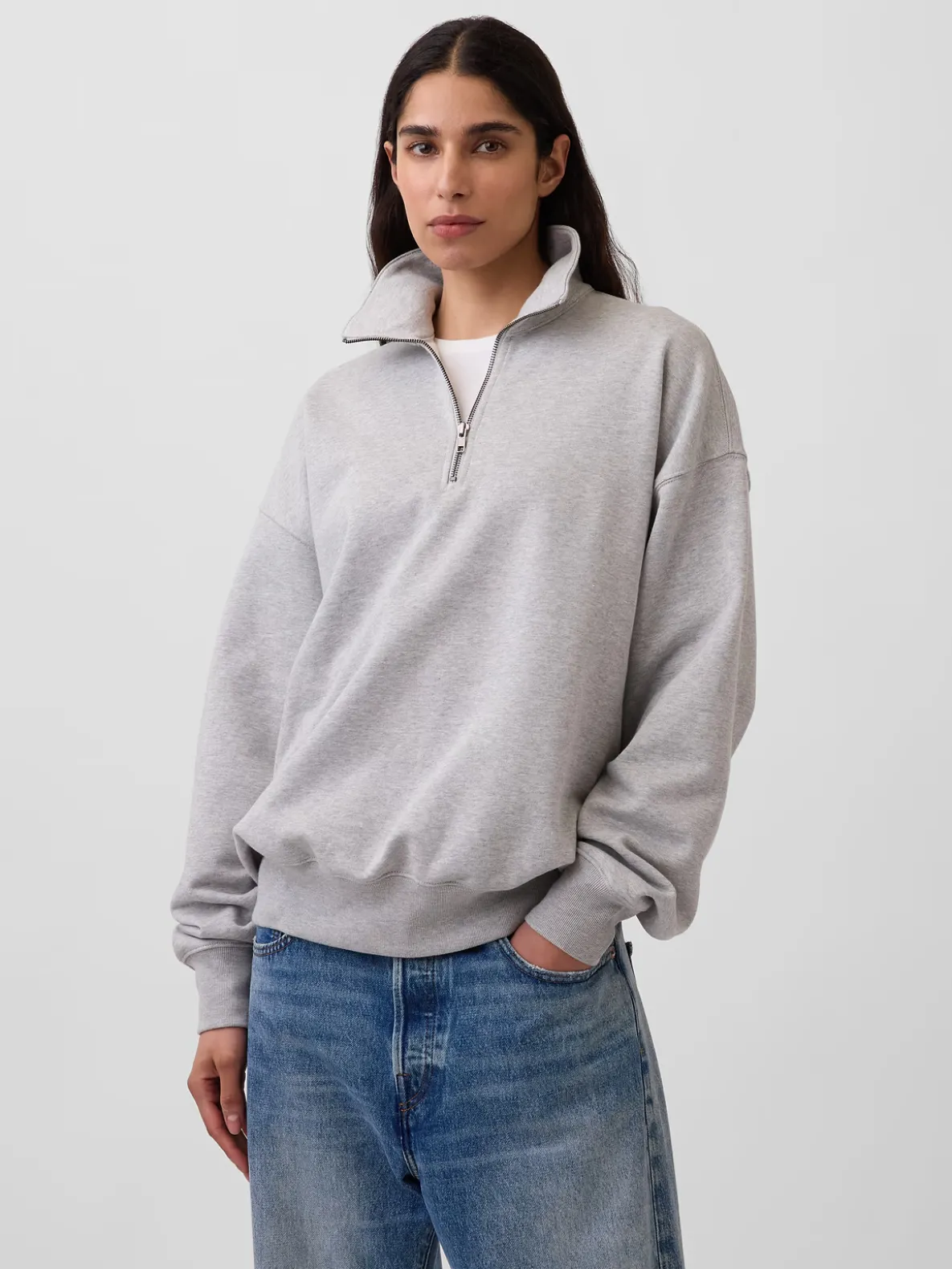 Adult Heavyweight Oversized Quarter-Zip Pullover