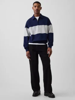 Adult Heavyweight Oversized Quarter-Zip Polo Sweatshirt