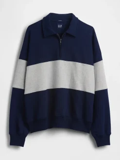 Adult Heavyweight Oversized Quarter-Zip Polo Sweatshirt