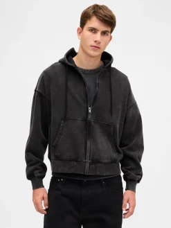 Adult Heavyweight Oversized Crop Zip Hoodie