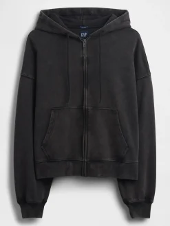 Adult Heavyweight Oversized Crop Zip Hoodie