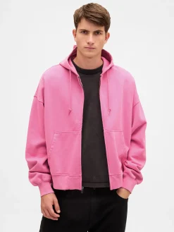 Adult Heavyweight Oversized Crop Zip Hoodie