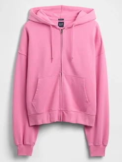 Adult Heavyweight Oversized Crop Zip Hoodie